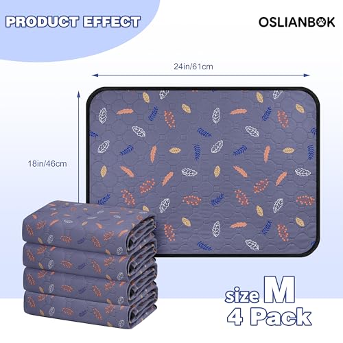 4'Pcs Washable Pee Pads, Reusable Puppy Pet Training Pads, Waterproof Dog Crate, Whelping Pad, Non-Slip Protects Against Urine Leakage Deep Grey Medium - color: Deepgrey, size: Medium
