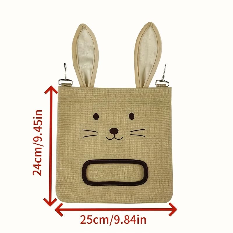 Hanging Hay Feeder Bag 1PCS Khaki Polyester Small Animal Hay Sack, Cage Hay Rack for Rabbits Guinea Pigs Chinchillas, Mess-Free Slow-Feed Hay Dispenser, Easy-Clean Pet Supplies