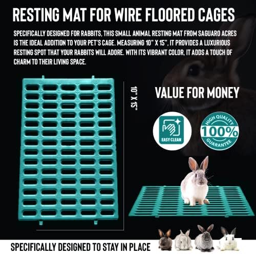 Saguaro Acres Rabbit Cage Resting Mat - Pack of 6 (Teal) - color: Teal