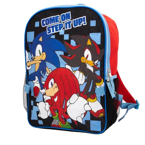 AI ACCESSORY INNOVATIONS Sonic The Hedgehog 2 Piece Backpack Set, Boys & Girls 16" School Bag, Red - color: Sonic the Hedgehog