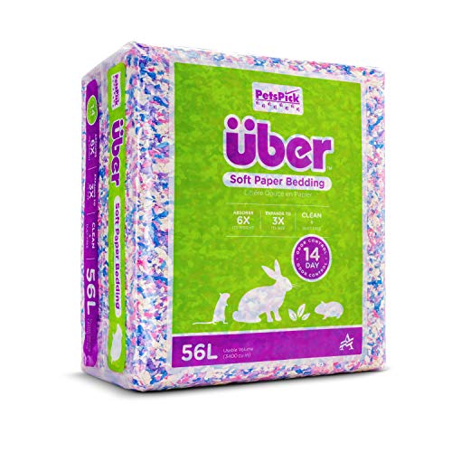 PETSPICK Uber Soft Paper Pet Bedding for Small Animals, Confetti, 56L - color: Confetti, size: 56L