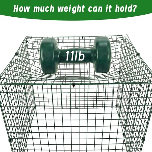 Plant Protectors from Animals - DIY Reusable Plant Cages for Outdoor Plants, Square Mesh Plant Covers Kits, 12"x12" Panels (6/18/30 Pcs) (30, Dark Green)