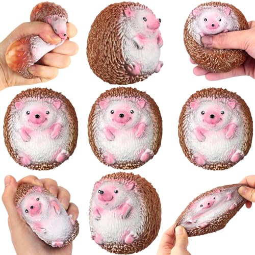 Gemscream 5 Pcs Hedgehog Stress Balls for Adults Funny Stress Reliever Squeezable Mini Hedgehog Foam Balls Funny Employee Appreciation Gifts