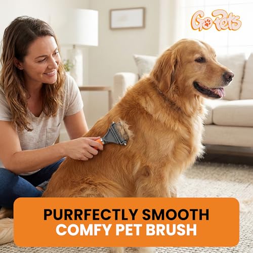 2-in-1 Deshedding & Dematting Comb & Grooming Brush for Dogs & Cats | Double-Sided Dog Rake for Shedding, Pet Deshedding Brush, Undercoat Mat Dematting Tool for Long Haired Cats, Grooming Matting - style: 2-Sided Dematting Comb