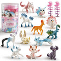 Liberty Imports 12 Pack Fantasy Creatures Figurines Set - Cute Plastic Fairy Animals & Mythical Toy Figures, Mini Unicorn Cake Toppers, Party Favors, Imaginative Play for Girls, Kids