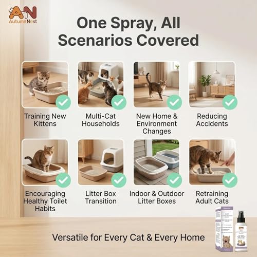 Cat Litter Training Spray, 2 Pack, 300ml Litter Box Attractant Spray | 2-pack attractant helps guide cats and kittens to the litter box during training, retraining, and new-home transitions. - color: 2 pack Cat Litter Training