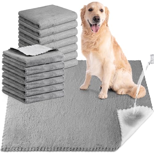 Thyle 12 Pcs Washable Pee Pads for Dogs Reusable Waterproof Training Puppy Pads Bulk Absorbent Pet Whelping Small Dog Mats for Crate Bed Sofa(34 x 28 Inch) - size: 34 x 28 Inch