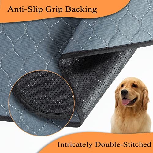 Bunlitent Washable Pee Pads for Dogs 5 Pack, 36x41, Reusable Puppy Pads, Dog Training Pads with Quick Dry, Anti-Slip Dog Cat Pee Pads, Whelping Pads, Potty Pad - color: Gray, size: 36x41 Rectangle-5Pack