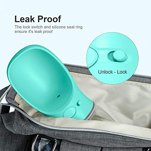 DEYACE Dog Water Bottle, Leak Proof Portable Pet Water Bottles for Dogs, Puppy Water Dispenser with Drinking Feeder for Travel (Teal 12oz) - color: Teal 12oz