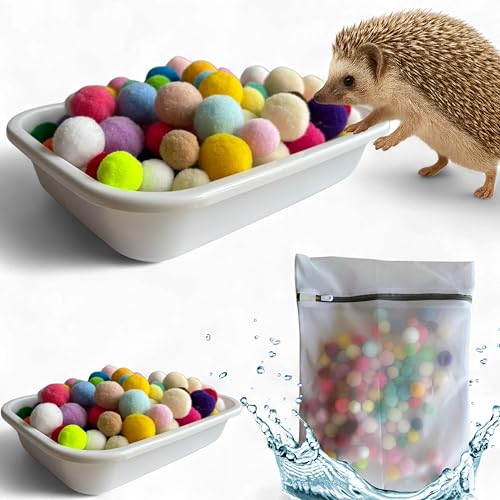 Hedgehog Dig Box Enrichment Cage Accessories, Funny Dig Box Toys with Ball Toy and Laundry Bag, Bell Toy for Hedgehogs Hamster Ferret Kitten Cat, Hedgehog Accessories (Laundry Bags, 120 Ball) - color: Laundry Bags, size: Large