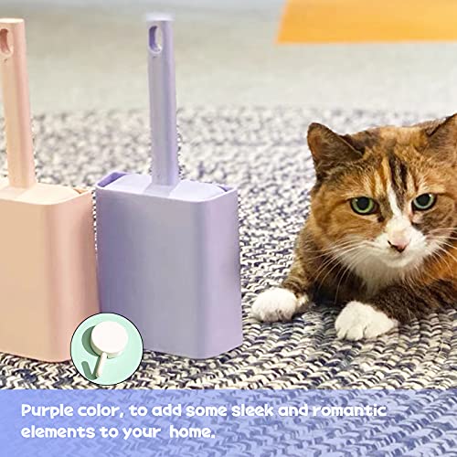 Kitty Litter Scoop, Cat Litter Scooper with Caddy, with Holder to Store cat Pooper Scooper After use, Sturdy ABS Material, Romantic and Cute Purple.… - color: S-Purple