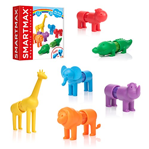 SmartMax My First Safari Animals STEM Magnetic Discovery Building Set with Soft Animals for Ages 1-5 - style: My First Safari Animals