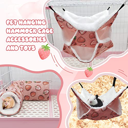 LYART Guinea Pig Rat Ferret Hammock and Warm Bed Small Pet Hideout Tunnel Cave Hanging Bunkbed Hammock Cage Toy for Hamster Sugar Glider Squirrel (5.Three-Layer Hammock) - color: 5.Three-layer hammock