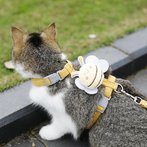 Cat Harness and Leash Set, Cat Harness Escape Proof, Rabbit Harness and Leash Set, Costumes for Cats and Bunny (A, Small) - color: A, size: Small