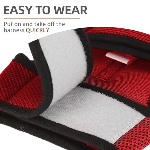 PUPTECK Soft Mesh Cat Vest Harness and Leash Set Puppy Padded Pet Harnesses Escape Proof for Cats Small Dogs, Red Medium - color: Red, size: M(NECK 7", CHEST 10.5", 4-6 lbs)