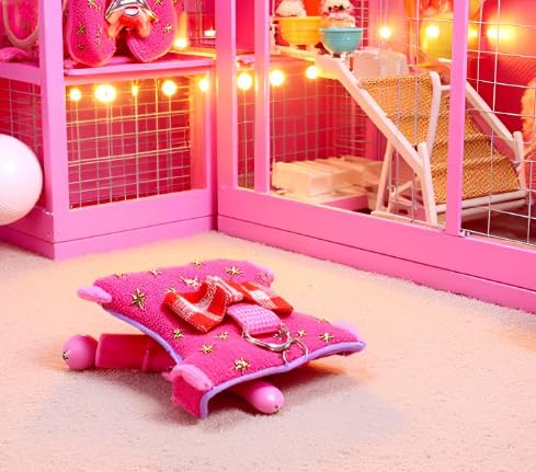 Hamster Harness, Adjustable Walking Vest Set Leash Walking Harness Vest Leash Set for Syrian Hamster Squirrels Gerbils Golden Bears Ferret(M) Leashes - size: M