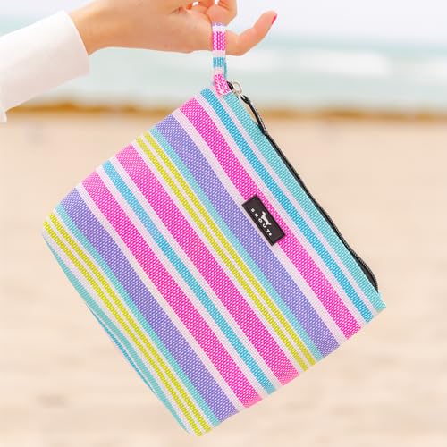 SCOUT Go Getter Pouch- Water-Resistant, Toiletry Bag - Aloha Aqua | Features a convenient finger loop and zips closed. Folds flat, and easily wipes clean. Perfect for the beach and pool - color: Aloha Aqua