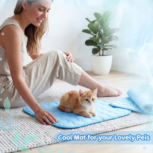 Jetec 3 Pcs Bunny Guinea Pig Cooling Mat Rabbit Cool Pad Pet Cooling Bed Small Animal Sleeping Pads for Indoor Hamster Squirrel Hedgehog Chinchilla (Pink) - color: Pink, size: Ice Silk, style: Summer