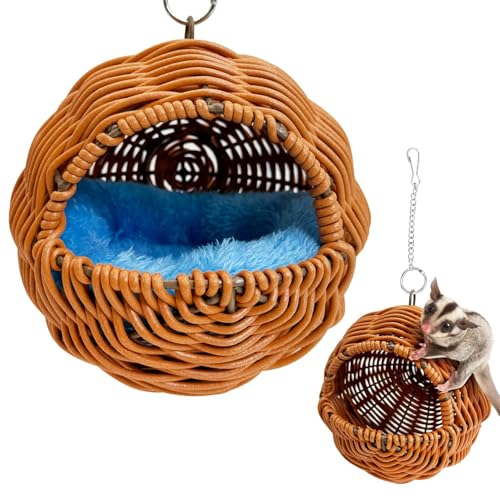 BNOSDM Sugar Glider Nest, Pet Glider Cage Sleep Nesting Squirrels Playing Hideout Hanging Hammock with Warm Cotton Pad Small Animal Cage Accessories for Marmosets Hamsters (G Type Holes) - color: 1.Original Style