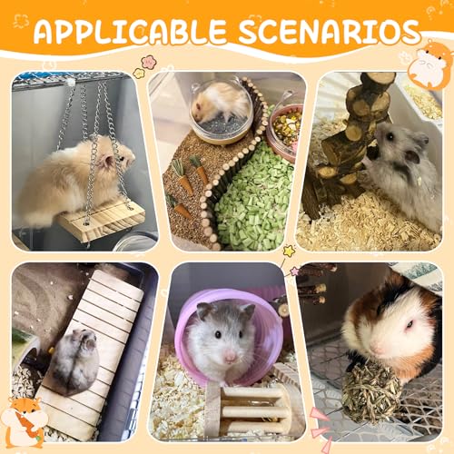 40 PCS Hamster Toys Set, Guinea Pig Toys Enrichment Hamster Tubes and Tunnels, Rat Enrichment Toy with Bridge, Seesaw, Swing, Ball for Gerbils, Chinchillas, Dwarf and Syrian Mouse