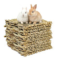 Tfwadmx 20 Pcs Bunny Grass Mat Rabbit Natural Straw Woven Bed Small Animal Cages Sleeping Hay Mats Nest Play Chew Toys for Guinea Pig Rabbit Chinchilla Squirrel Hamster - size: 20Pcs