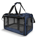 GAPZER Medium Cat Carrier Large Cat 15 lbs+ Soft Pet Car Cage Small Puppy | Privacy Protection Big Kitten Car Travel Cloth Carry Bag up to 20 lbs, Small Animal Portable Mesh Kennel Cage for Vet Visits - color: Navy