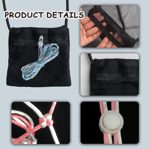 2 Pics Sugar Glider Pouch and 2 Pics Hamster Leash Small Animal Carry Pouch with Adjustable – Cozy & Portable Habitat for Small Pets (Hamsters, Rat, Squirrels)