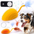 Silicone Interactive Dog Toys, Mouse Moving Dog Toy with Automatic Sensor | Dog Mouse Toy with Sound & Feather Tail, Automatic Dog Toy for Cats Dogs Pet, Squeaky Dog Toys Remote Control Yellow - color: Lemon Yellow