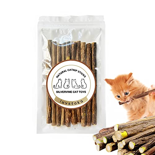 Silvervine Sticks for Cats 10PCS, Silvervine & Matatabi Catnip Toys, Indoor Kitty Chew Sticks & Wand Toys for Bored Cats - size: (10pcs)