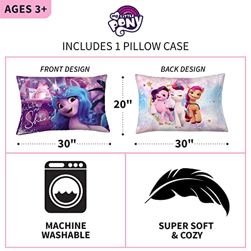 Franco Kids Bedding Super Soft Microfiber Reversible Pillowcase, 20 in x 30 in, My Little Pony - color: My Little Pony