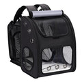 Expandable Cat Backpack Carrier for Small Cats & Pets Up to 18 lbs | Large Space Cat Backpack with Ventilated Breathable, Airline Approved Portable Travel Pet Backpack for Hiking/Camping/ Vet - color: Black-Standard