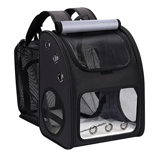 Expandable Cat Backpack Carrier, Large Space, Airline Approved, XL | Pet Carrier Backpack Up to 25 lbs, Portable Cat Travel Backpack, Ideal for Traveling/Hiking /Camping/Vet, Black - color: Black-XL