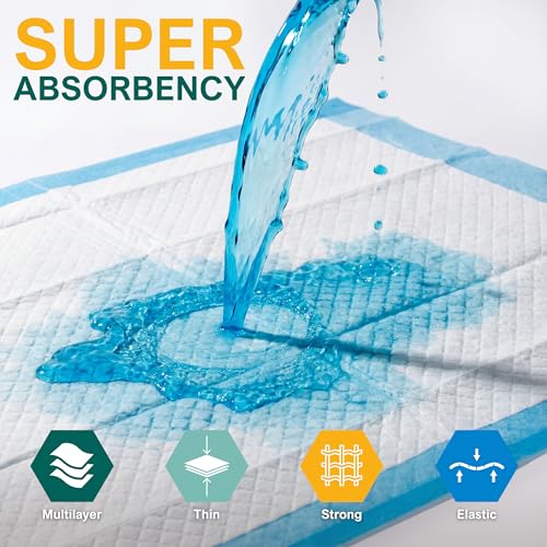 MED Pride Disposable Underpads 17x24 in,Super Absorbent,Incontinence,100 Ct