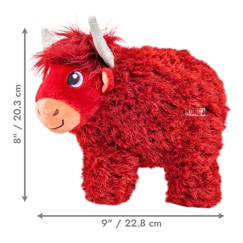 KONG Toughz Durable Plush Dog Toy - Long-Lasting Soft Chew Toy for Aggressive Chewers, Safe & Interactive for Dogs (Highland Cow) - style: Highland Cow