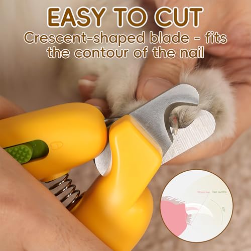 Dog Nail Clippers,Dog Nail Trimmers for Small Medium Dogs and Cats - Professional Grooming Tool with Safety Lock, Sharp Stainless Steel Blade Prevents Splitting，Includes Nail File (Yellow-mini) - size: Yellow-mini