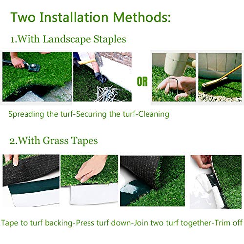 Petgrow Artificial Grass Rug 6.5 FT x10 FT(65 Square FT), Realistic Indoor Outdoor Garden Lawn Landscape Patio Synthetic Turf Mat- Thick Fake Faux Grass | Custom Size Turf /SGS Report ,1.38Inch Pile Height - size: 6.5 FT x 10 FT (65 Square FT)