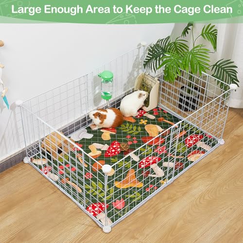 Unicorn Catcher 2 Pack Washable Guinea Pig Cage Liner, Waterproof Bedding | Reusable Absorbent Bedding For Rabbits, Hamsters, And Hedgehogs With A Leak-Proof Design To Keep Cages Dry And Clean - color: Mushrooms, size: 36X24in