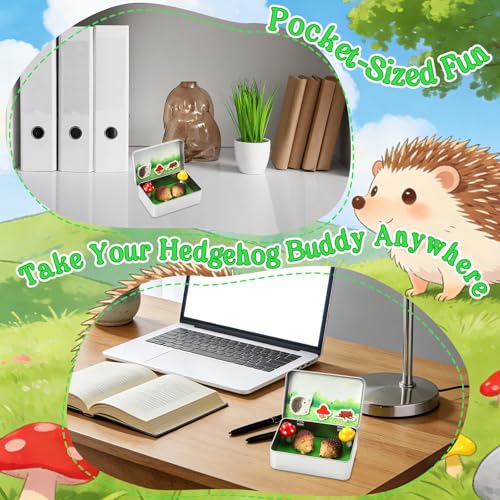 Little Pocket Hedgie Mini Hedgehog, Collectible Gift Travel Buddy | Cute mini hedgehog in a pocket tin, a collectible desk gift for coworkers, friends and animal lovers - style: Hedgehog