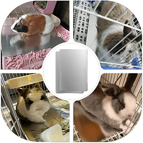 Rabbit Cooling Pad, 2PCS Hamster Cooling Pad Pet Cooling Mat for Rabbit Bunny Hamster Guinea Pig & Other Small Pets Stay Cool This Summer - Bite Resistance Pet Cool Plate Ice Bed - size: 2 PCS