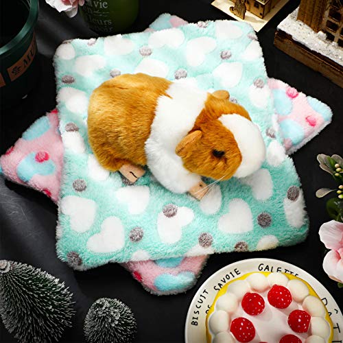 Jetec 4 Pcs Guinea Pig Bed Mat 11" x 10" Bunny Beds for Rabbits Indoor Washable Small Animal Bed Plush Sleeping Pad for Rat Hedgehog Sugar Glider Chinchilla Squirrel Dogs Cats Ferrets Hamster - size: 10 x 11 Inch