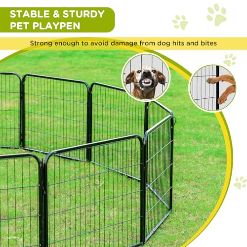 BestPet | Dog Playpen Extender | 24", 4 Panels | Expandable Design | Heavy Duty Metal Pet Exercise Pen | Indoor/Outdoor Fence Panels | Anti-Skid, Rust-Resistant, Removable and Tool-Free Setup - style: 4 panels