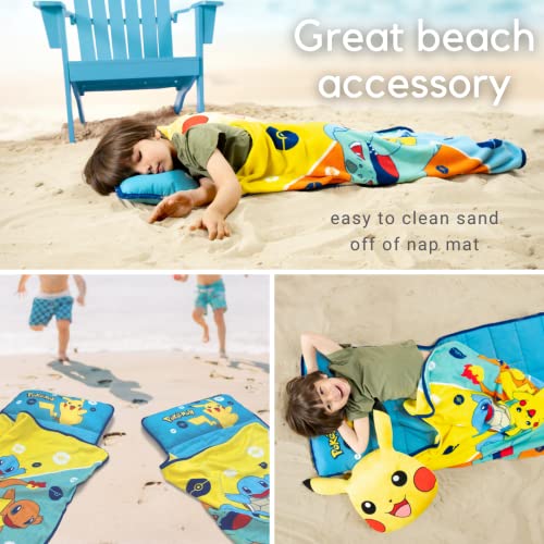 Pokémon Anime 24" X 45" Soft Toddler Nap Mat with Pillow and Blanket Perfect for Preschool, Daycare, and Travel (Official Licensed Product) by Franco - color: Pokemon