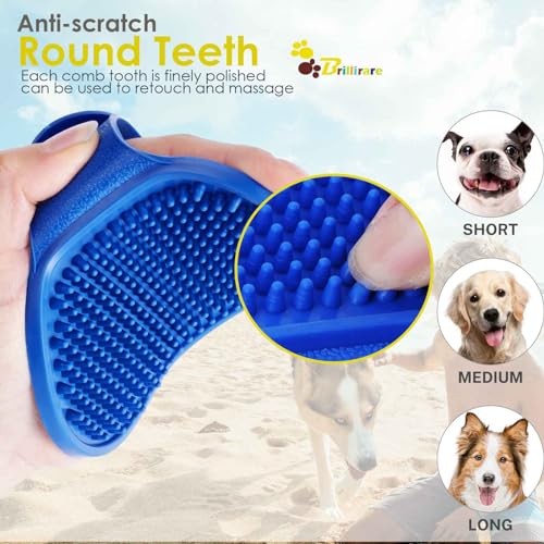2 Pack Dog Grooming Brush, Premium Soft Silicone Pet Bath Brushes with Adjustable Handle, Shampoo Soothing Comb for Wet Dry Long Short Haired Dogs & Cats Massaging, Deshedding - color: 2 Pack
