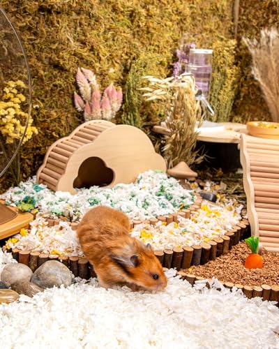 Niteangel Aspen Shaving Hamster Beddings for Syrian Dwarf Hamster Gerbil Mice Degu Rat Rabbit Bunny Guinea Pig Chinchilla Hedgehog or Other Small Pets (65L - White Paper Bedding) - size: 65L - White Paper Bedding