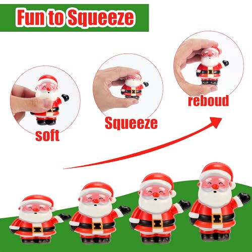 24PCS Christmas Squishy for Party Favors Gifts, Stress Relief Toys for Goodie Bags Pinata Fillers, Stocking Stuffer for Kids, Treasure Box Carnival for Prizes Rewards, Fidget Squeeze Advent Calendar - style: Christmas