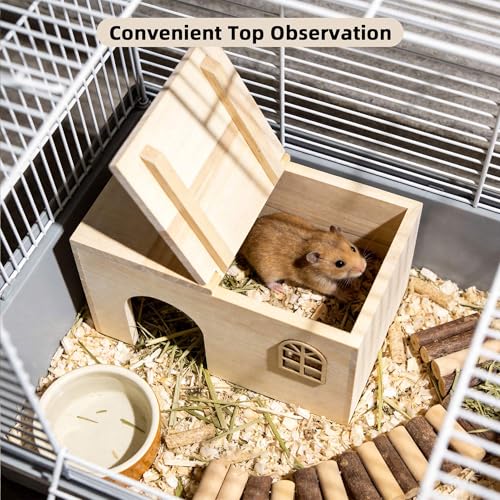 Hamster Hideouts and Houses, Small Animal Hides Home Habitats Enclosure Platforms, Cage Decor Playground Hut, Hideaway for Pet Mouse Syrian Rat Gerbil Mice