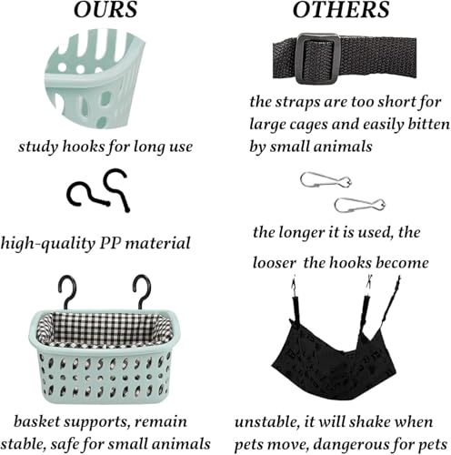 JWShang Rat Hammock for Cage - Small Animal Hanging Basket Bed with Sturdy Hooks, Cozy Pet Rat Cage Accessories for Guinea Pig Chinchilla Sugar Glider Ferret (Blue, L) - color: Blue, size: Large