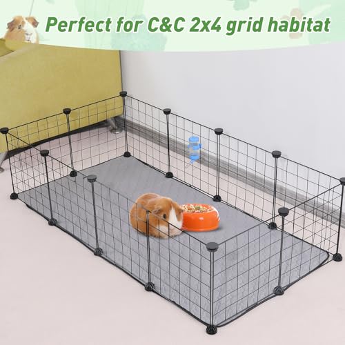 2Pack Guinea Pig Cage Liners, 24''X36'' Washable Guinea Pig Pee Pads, Non Slip Reusable Super Absorbent Guinea Pig Training Mat Bedding Fleece for Small Animals Hamster Rabbit Chinchilla Rat - size: C&C 2x3(24" x 36") 2Pack
