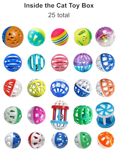 25-Pack Hollow Plastic Play Balls, Assorted Shapes for Ferrets | Varied Cutout Plastic Spheres, Internal Bell Sound Parts, Smooth PP Material, Mixed 1.5 in to 2.8 in Sizes - size: 1.5'' - 2.8''