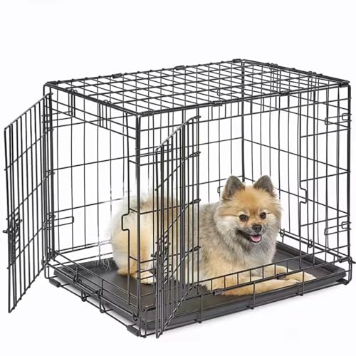 Garvee 42 Inch Dog Crate, Portable Dog Crate with Slide Out Tray, Top & Front Door, Folding Small Critter Cage for Dog, Cat, Bunny, Ferret, Chinchilla, Cat, Rat
